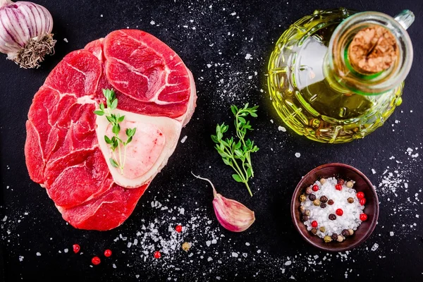 Raw fresh veal shank meat for ossobuco — Stock Photo, Image