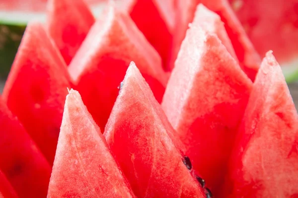 Slices of fresh juicy organic watermelon closeup — Stock Photo, Image