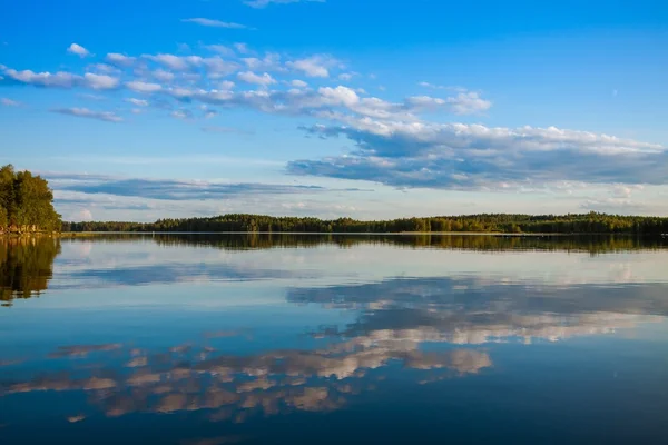 Forest reflecting in lake — Zdjęcie stockowe