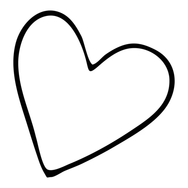 Coeur Amour Élément Vectoriel Dans Style Doodle Livre Colorier Objet — Image vectorielle