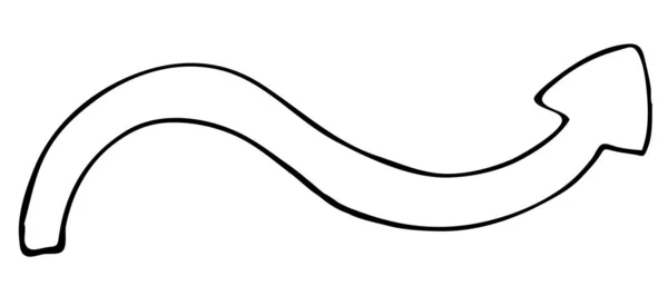 Freccia Ondulata Elemento Vettoriale Stile Doodle Libro Colorare Oggetto Isolato — Vettoriale Stock