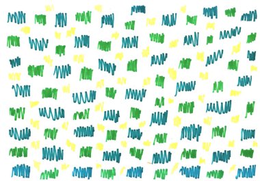 Canlı materyallerle özet bir arkaplan, beyaz zemin üzerine mavi ve mavi karalanmış kaotik fırça darbeleri