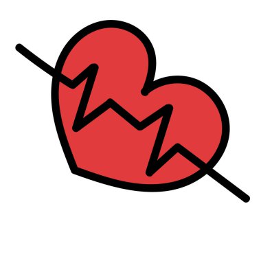 vektör tıbbi karalamalar, kırmızı kalp ve kardiyogram,