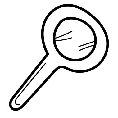 Diş hekimliği için ağız boşluğu muayene aynası, boyama kitabı, izole nesne, vektör tıbbi karalamalar