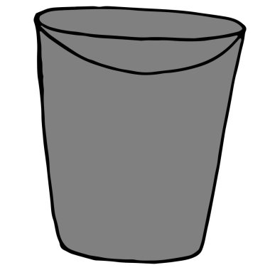 Yangın söndürmek için itfaiyeci kovası, karalama stili vektör elementi, siyah ana hat, boyama kitabı