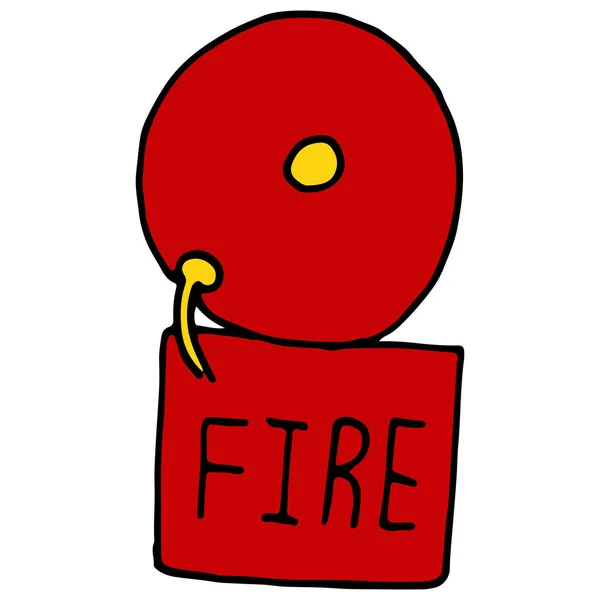 Alarme Incendie Rouge Pour Avertissement Danger Élément Vectoriel Style Doodle — Image vectorielle