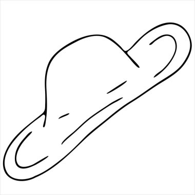 Shiromi dolgulu yaz şapkası, vektör karalama elementi, boyama