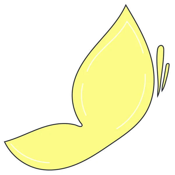 Roztomilý Světlý Motýl Žlutými Křídly Barevný Vektorový Prvek Plochém Stylu — Stockový vektor