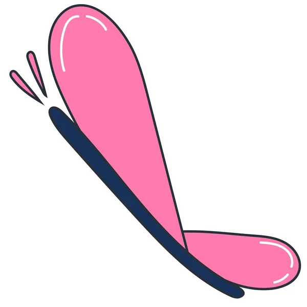분홍색 날개를 귀여운 형태의 — 스톡 벡터