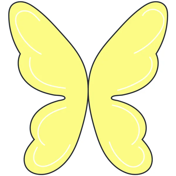 Linda Mariposa Ligera Con Alas Amarillas Elemento Vectorial Color Estilo — Vector de stock