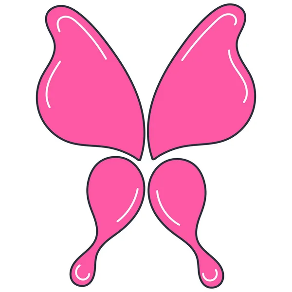 Linda Mariposa Ligera Con Alas Color Rosa Elemento Vectorial Color — Vector de stock