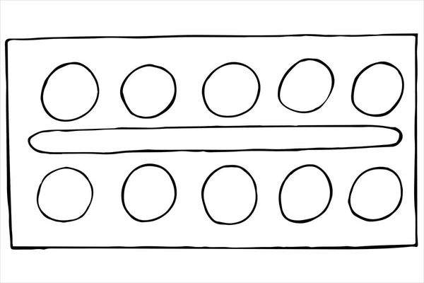 Készlet Gyermekek Akvarell Festékek Írószer Festészet Művészek Vektor Illusztráció Firka — Stock Vector