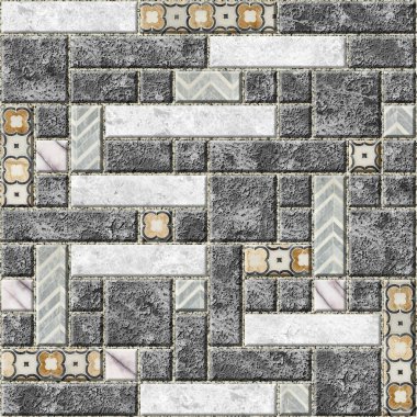 Mermer desenli duvar fayansları. Taş mozaik. Duvarların tasarımı için bir element. Duvar kağıdı arkaplan dokusu