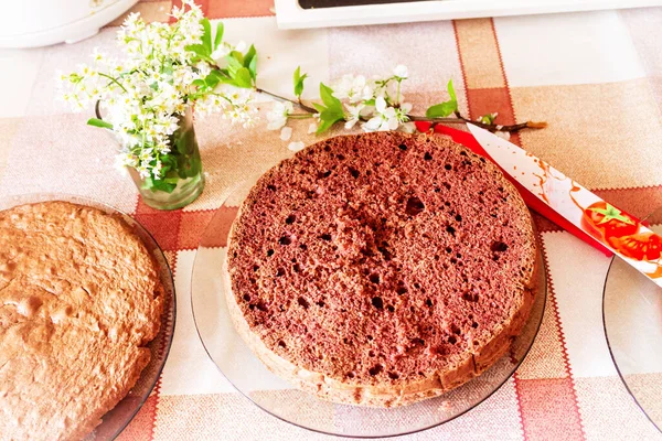 Sehr Schmackhafte Schokoladenkekse Aus Nächster Nähe Ein Luftkeks — Stockfoto