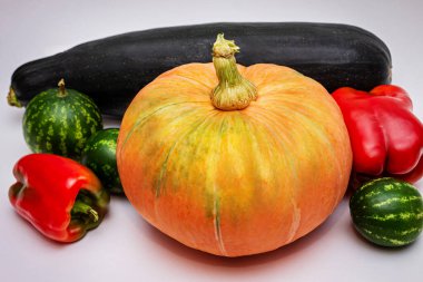 Sebze hasadı beyaz arka planda. Çiftçilik.