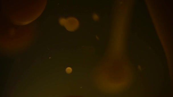 Primer plano de una lámpara de lava naranja en la oscuridad. Composición abstracta. Metaballs. Con Matte. Para componer sobre sus imágenes, estilizar vídeo, transiciones. — Vídeos de Stock