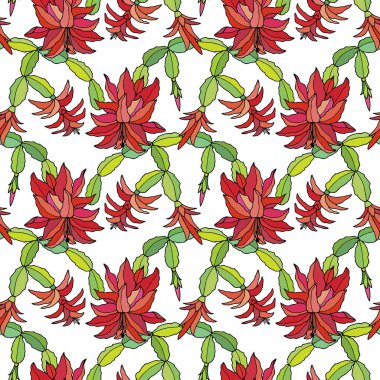 Çiçeklerle kusursuz desen. Vektör arkaplanı