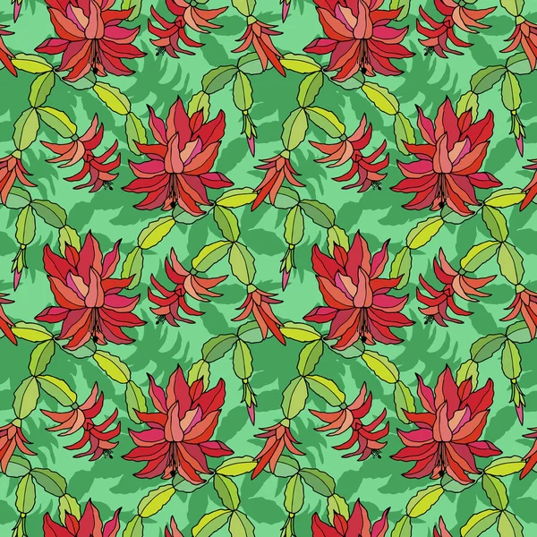 Patrón Sin Costuras Con Flores Fondo Vectorial — Vector de stock