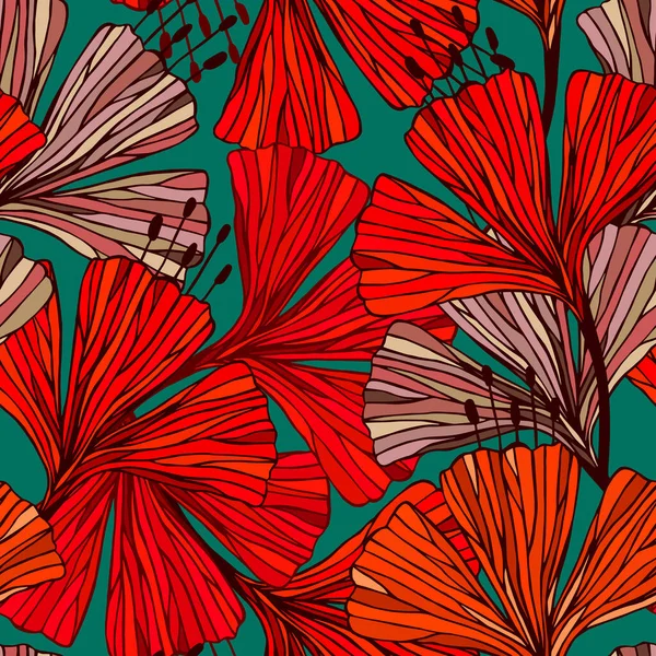 Çiçeklerle kusursuz desen. Vektör arkaplanı