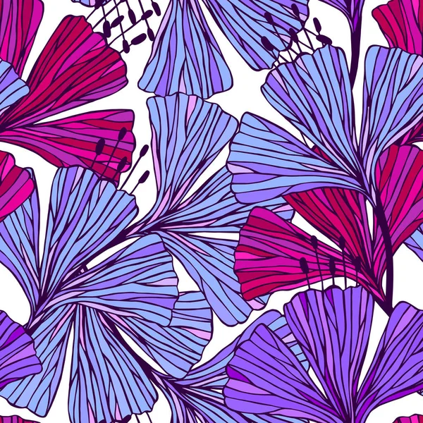 花とシームレスなパターン ベクトル背景 — ストックベクタ