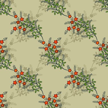 Çiçeklerle kusursuz desen. Vektör arkaplanı