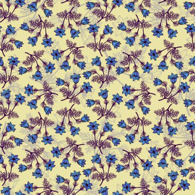 Çiçeklerle kusursuz desen. Vektör arkaplanı