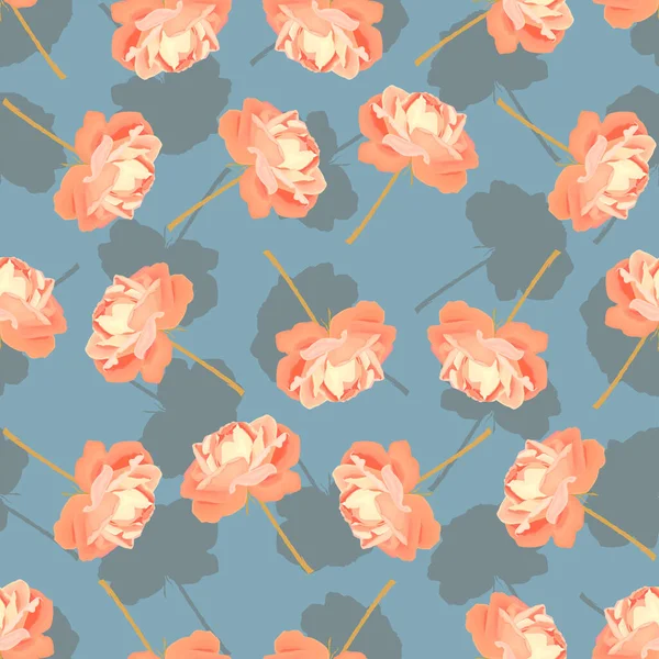 花とシームレスなパターン ベクトル背景 — ストックベクタ