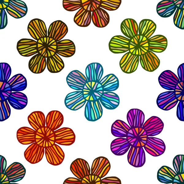 Motif Sans Couture Avec Des Fleurs Illustration Vectorielle — Image vectorielle