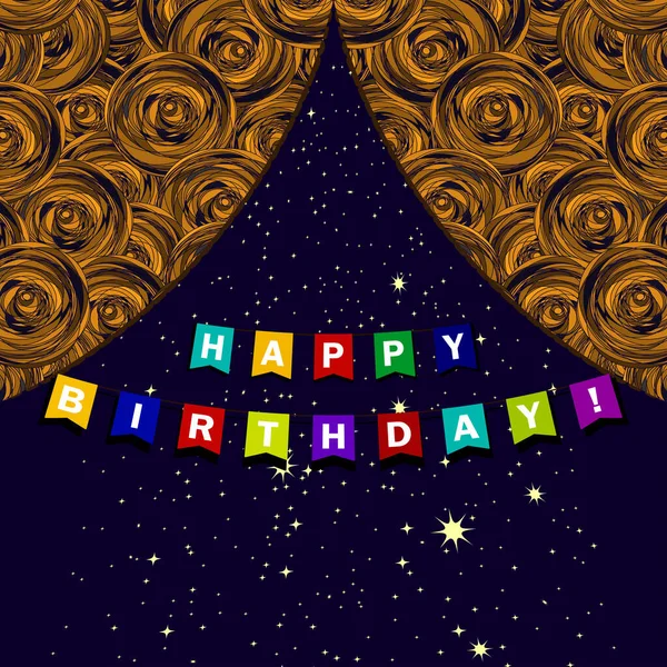 Feliz Cumpleaños Tarjeta Felicitación Con Coloridos Confeti Serpentinas — Archivo Imágenes Vectoriales