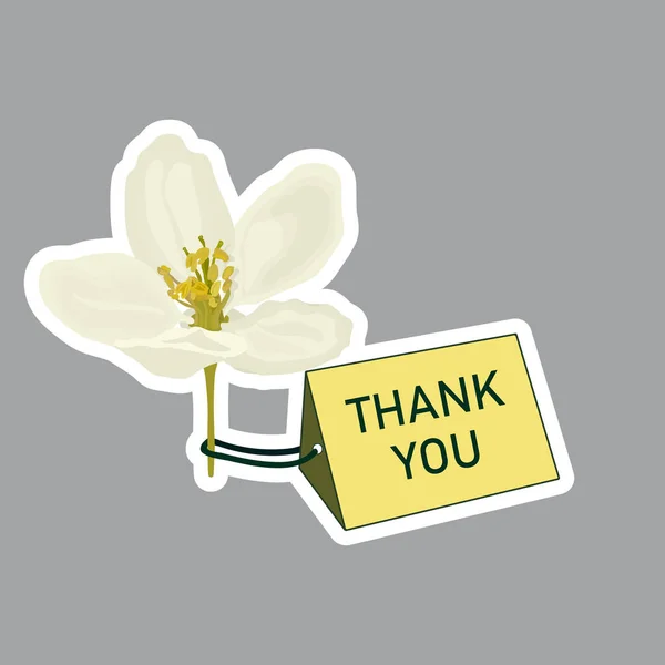 Lettering Thank You Flowers Valentine Concept — Stock vektor