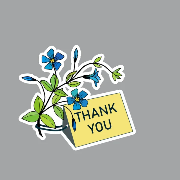 Lettering Thank You Flowers Valentine Concept — Stock vektor