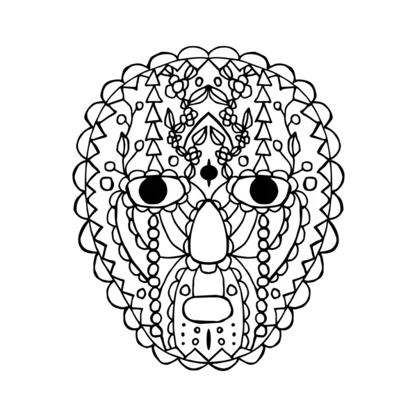 Маска Декоративным Рисунком Страшное Лицо Иллюстрация Векторных Запасов — стоковый вектор