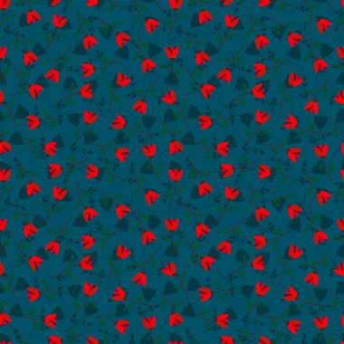 Çiçeklerin kusursuz vektör çizim deseni