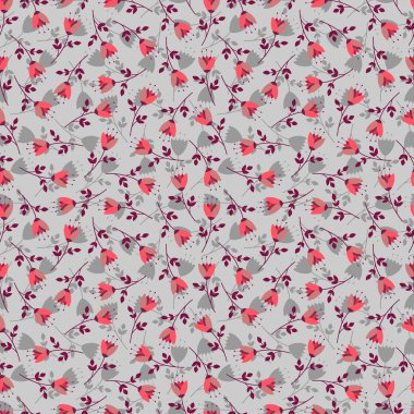 Çiçeklerin kusursuz vektör çizim deseni