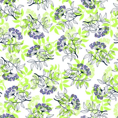 Çiçeklerin kusursuz vektör çizim deseni