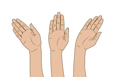 Kadın eli. Vektör hisse senedi çizimi E10. Beyaz arkaplanda izole et