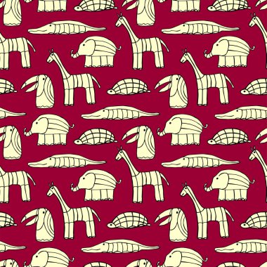 Elle çizilmiş şemsiyeli kusursuz desen. vektör illüstrasyonu.