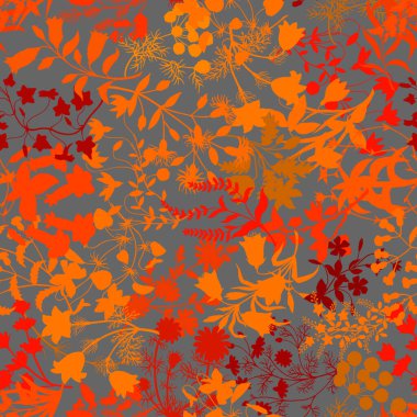 Sonbahar yapraklarıyla kusursuz desen. Vektör illüstrasyonu