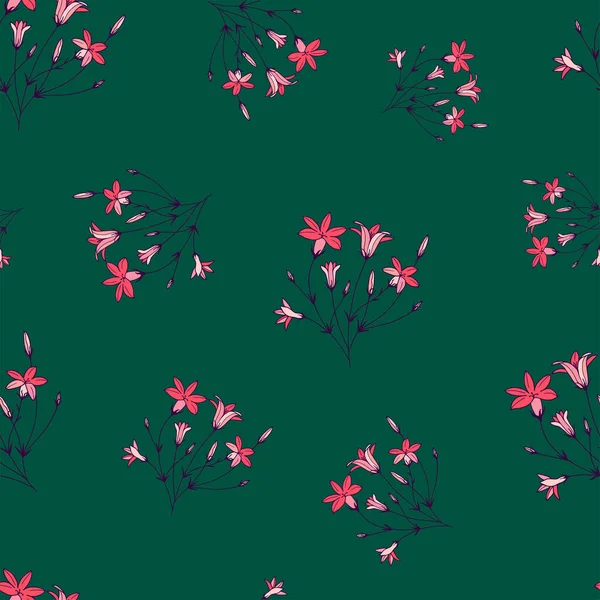 Çiçekli kusursuz desen, vektör illüstrasyonu