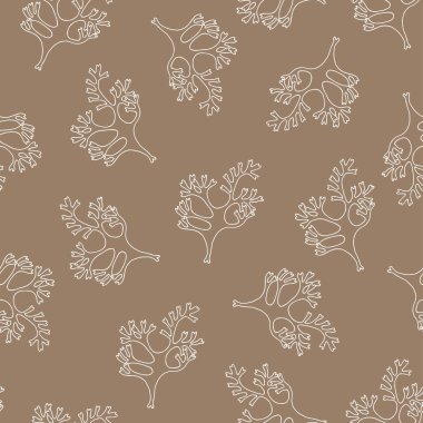 Deniz yosunu dikişsiz bitki deseni. Vektör hisse senedi illüstrasyonu E10.