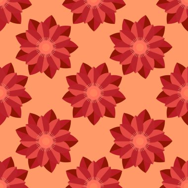 Geometrik çiçekler kusursuz desen. Vektör hisse senedi illüstrasyonu E10.