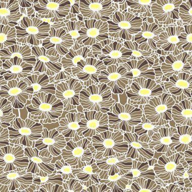 Çiçekçi Terry Calibrachoa 'nın kusursuz deseni. Stock vektör illüstrasyonu eps10, ana hatlı el çizimi