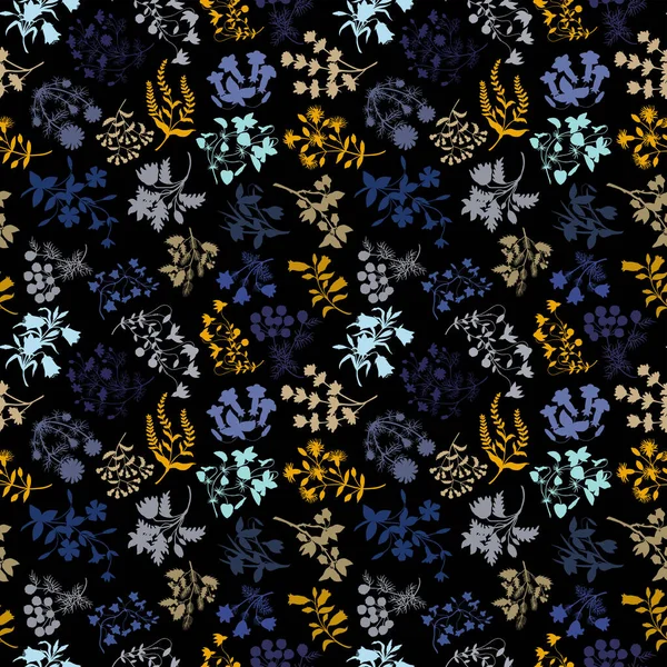 Nahtloses Muster Von Blumen Vektoraktienillustration Eps10 Handzeichnung — Stockvektor