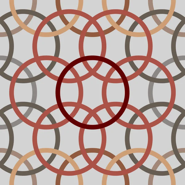 Modèle Géométrique Sans Couture Cercles Anneaux Style Rétro Illustration Vectorielle — Image vectorielle