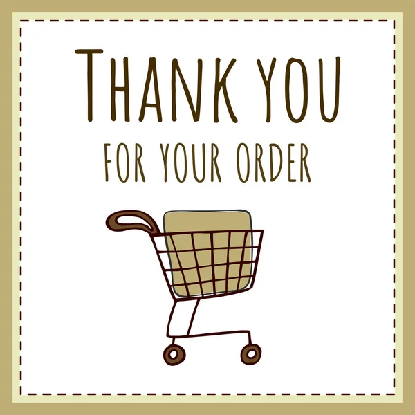 Thank You Your Order Online Order Business Owner Packaging Shopping — Stock Vector
