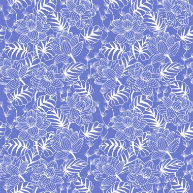 Çiçeklerle kusursuz desen. vektör illüstrasyonu