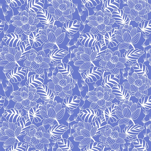 Motif Sans Couture Avec Des Fleurs Illustration Vectorielle — Image vectorielle