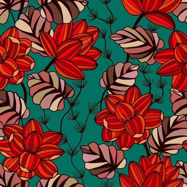 Motif Sans Couture Avec Des Fleurs Abstraites Illustration Vectorielle — Image vectorielle