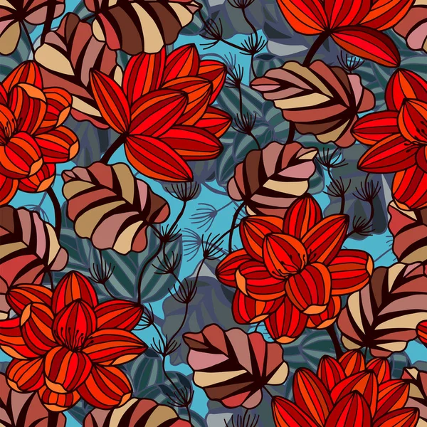 Motif Sans Couture Avec Des Fleurs Abstraites Illustration Vectorielle — Image vectorielle