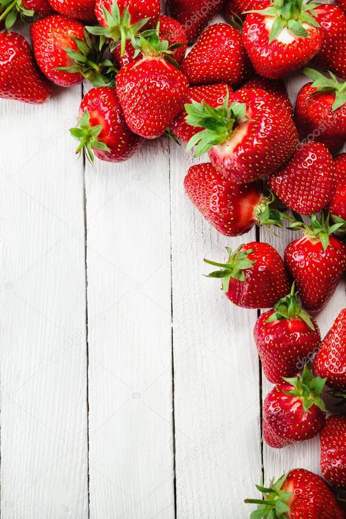 Strawberries On White Board